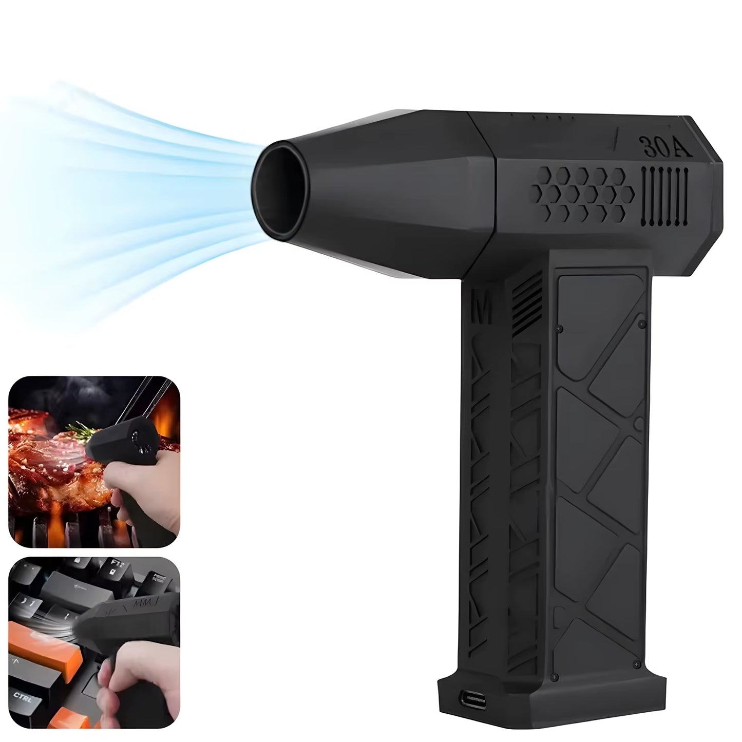 Upgraded Compressed Air Duster Turbo Electric Air Blower Rechargeable Cordless Air Blower for Keyboard Electric Devices Cleaning